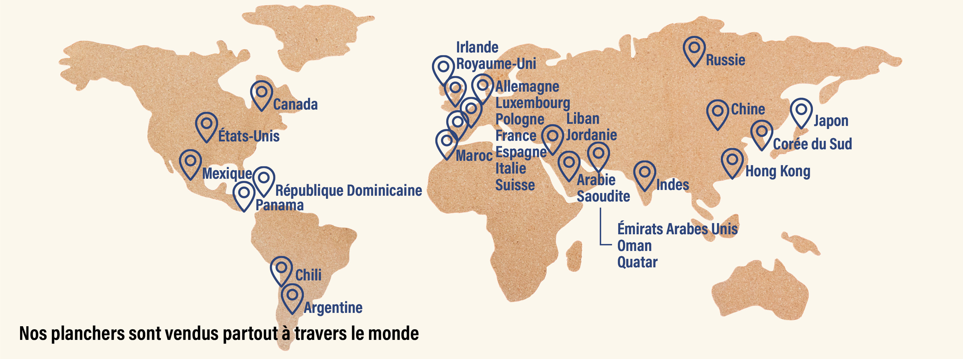 Ventes à travers le monde | Planchers PG
